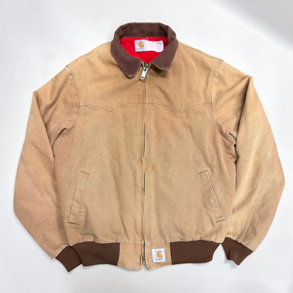 Vintage 1990s Santa Fe Jacket Workwear Western Men's XL Tan Duck Canvas